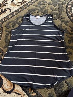 LuLaRoe Navy and White Striped Tank Top
